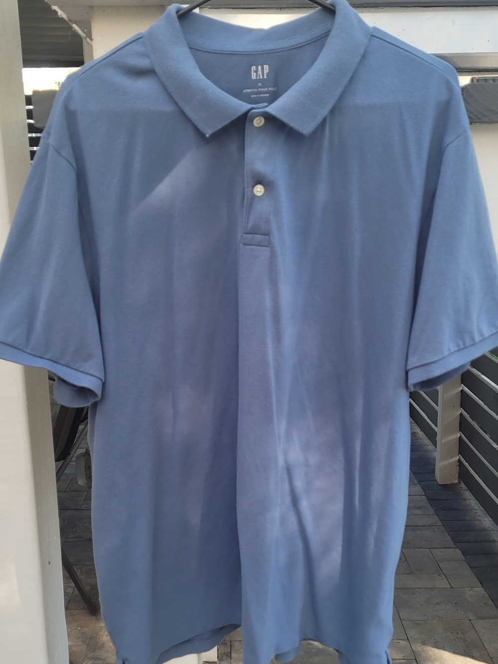 GAP Men's Dusty Blue Short-Sleeve Polo